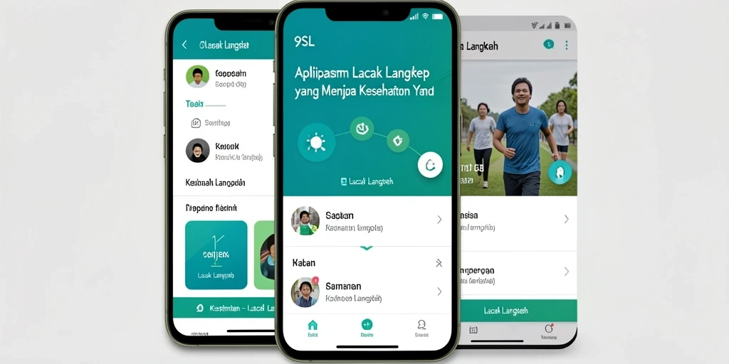 Tampilan utama aplikasi 9SL menunjukkan statistik langkah harian yang menarik.