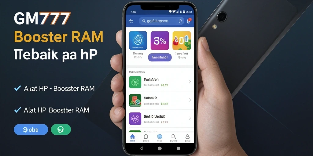 Tampilan antarmuka GM777 yang intuitif dan bersih untuk pengoptimalan RAM.