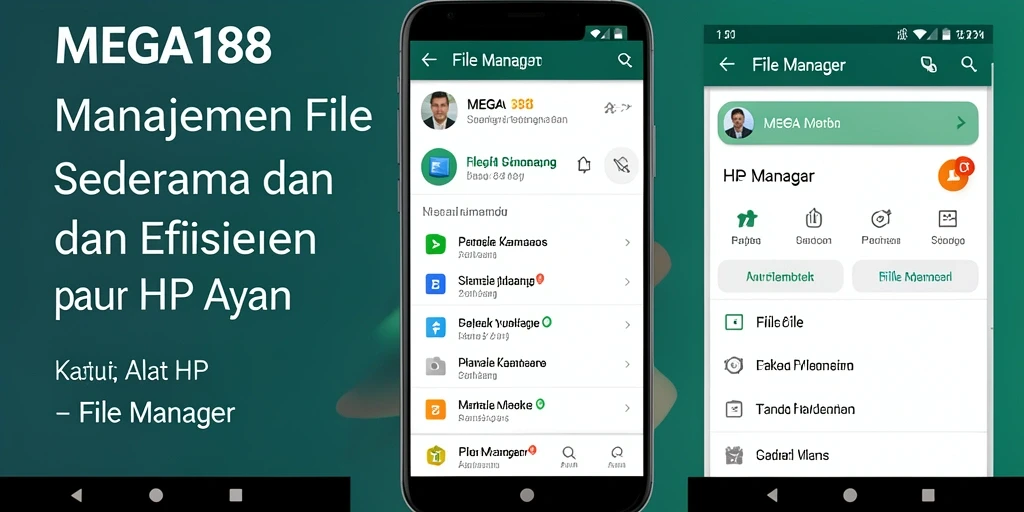 Antarmuka modern dan fungsional dari aplikasi File Manager MEGA188.