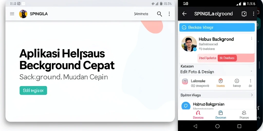 Antarmuka SPINGILA dengan fungsi penghapusan background yang efektif.
